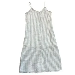 Linen Lux | Dresses | Linen Lux Tan Stripe Spaghetti Strap Dress | Poshmark
